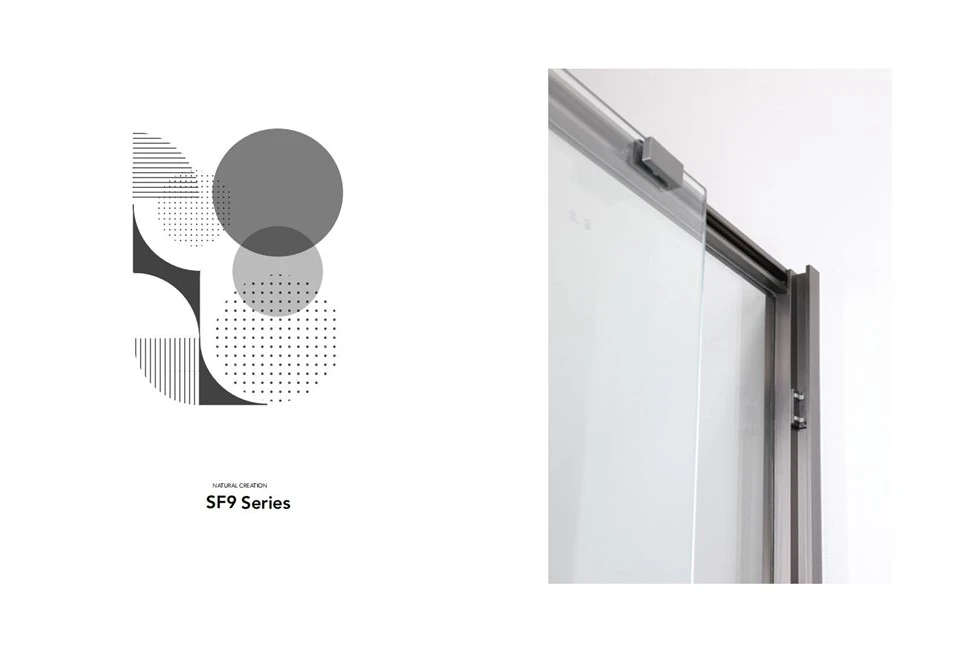 Rectangular Handle Sliding Glass Door Shower Room